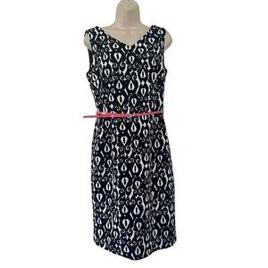 Evan Picone Black Label Woman's Sz 6 Black & White Sleeveless Sheath Dress